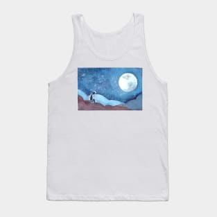 Jimin BTS Serendipity Watercolor Painting Boy and the Moon Tank Top